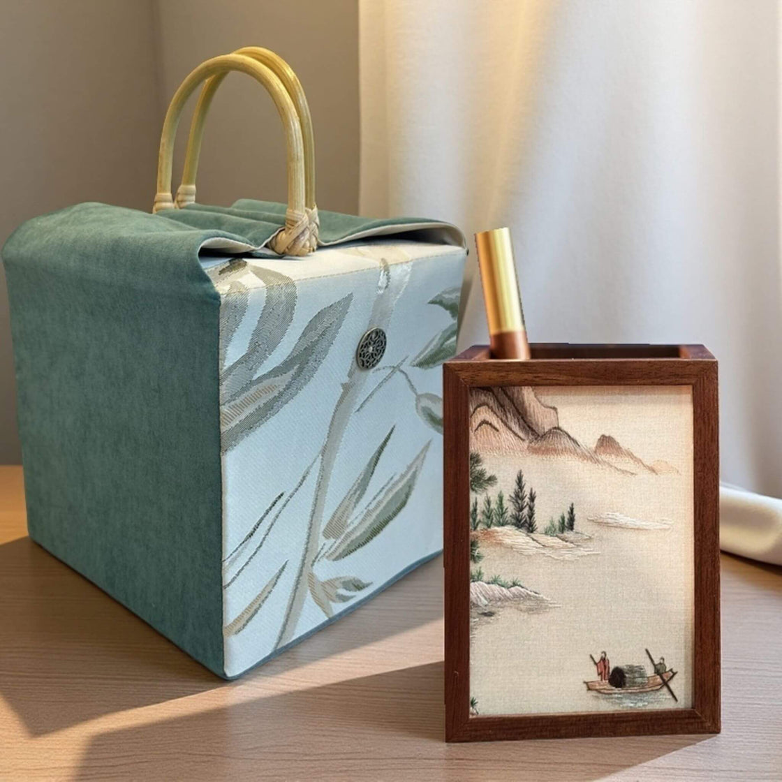 Hand Embroidery Pen Holder I Vintage Gift For Him I XIU